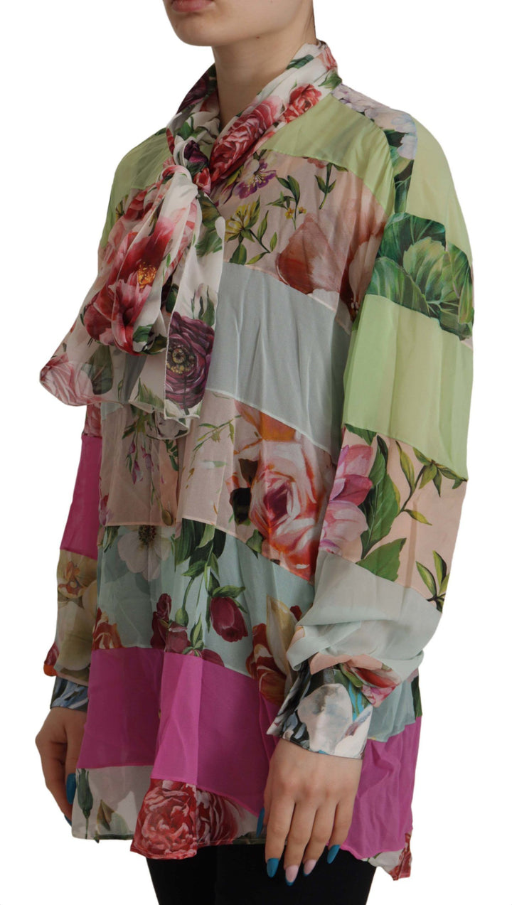 Chemisier élégant en soie à patchwork floral Dolce &amp;amp; Gabbana