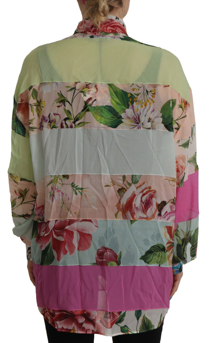 Chemisier élégant en soie à patchwork floral Dolce &amp;amp; Gabbana