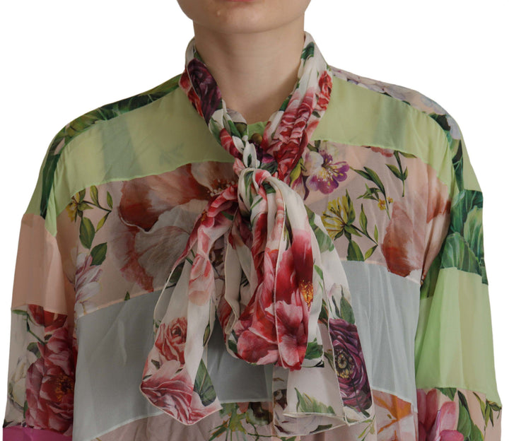Chemisier élégant en soie à patchwork floral Dolce &amp;amp; Gabbana