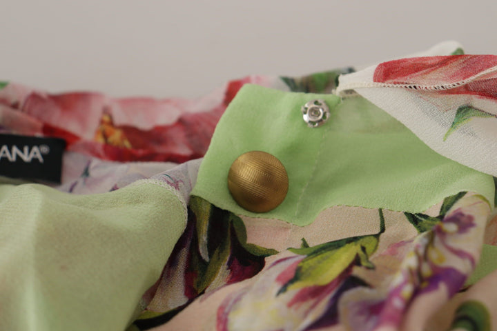 Chemisier élégant en soie à patchwork floral Dolce &amp;amp; Gabbana