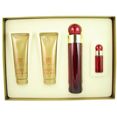 Elevate Your Aura with the 360 Red 4 Piece Gift Set Women’s Sets Perry Ellis