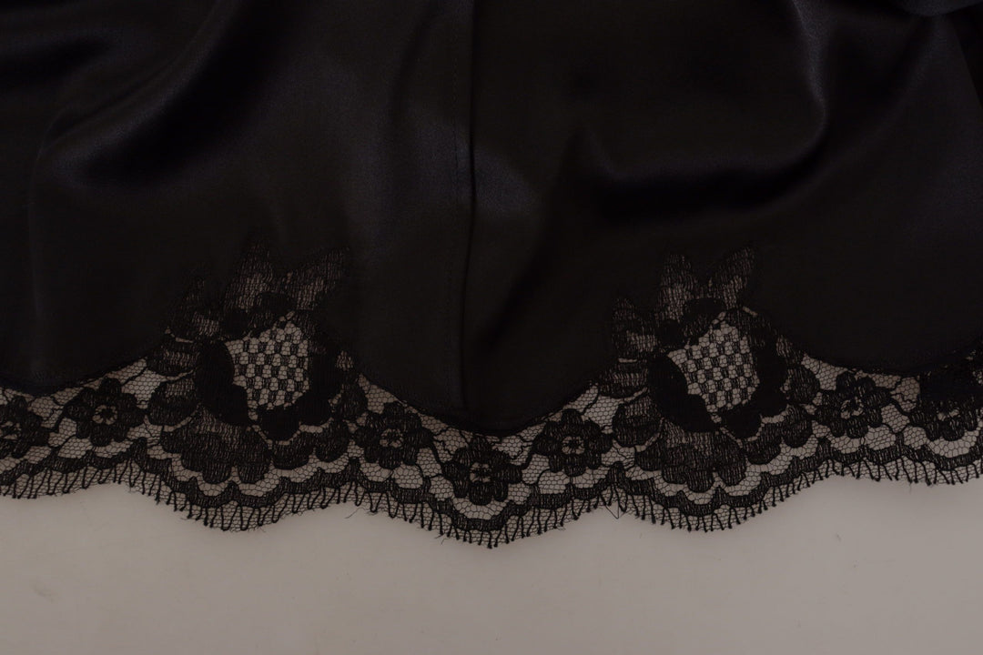 Dolce &amp; Gabbana Black Leopard A-line Knee Length Dress