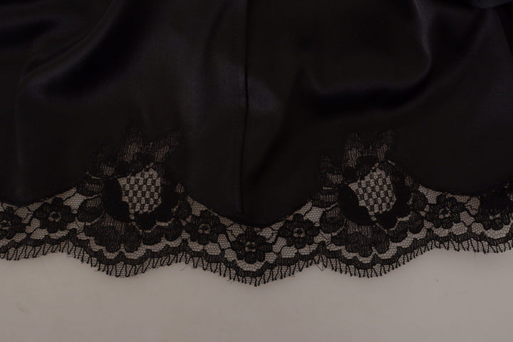 Dolce &amp; Gabbana Black Leopard A-line Knee Length Dress