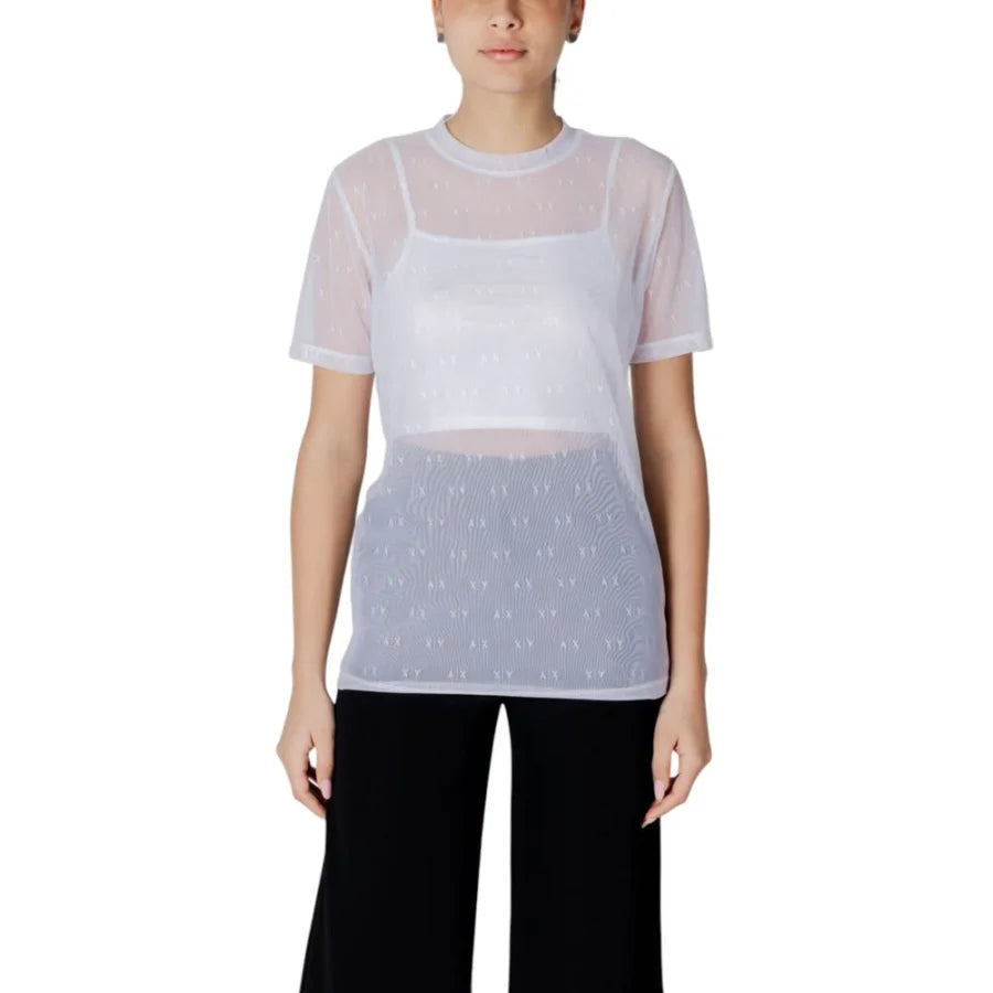Armani Exchange White Polyamide T-Shirt