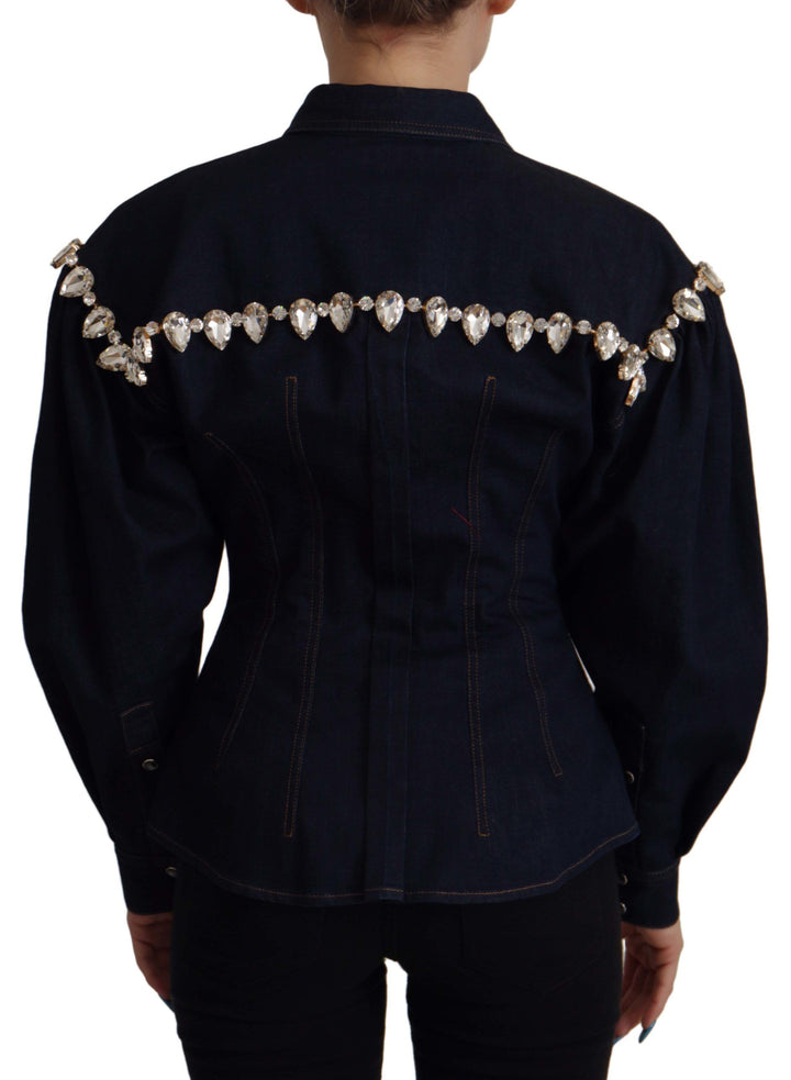 Veste en jean élégante ornée de cristaux Dolce &amp;amp; Gabbana