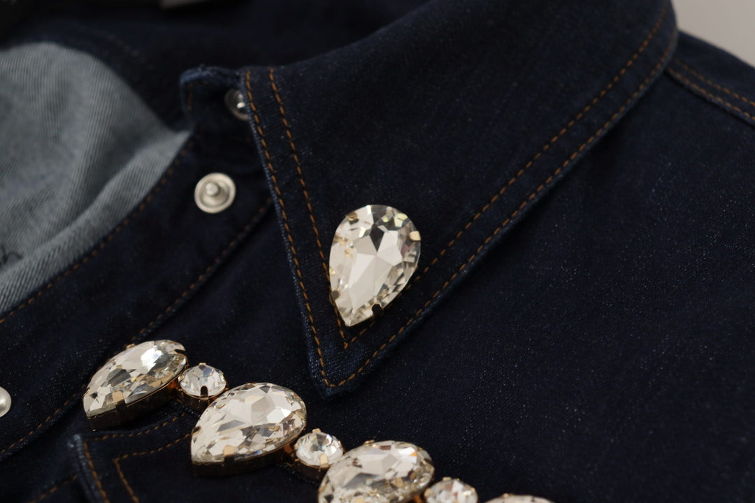 Veste en jean élégante ornée de cristaux Dolce &amp;amp; Gabbana