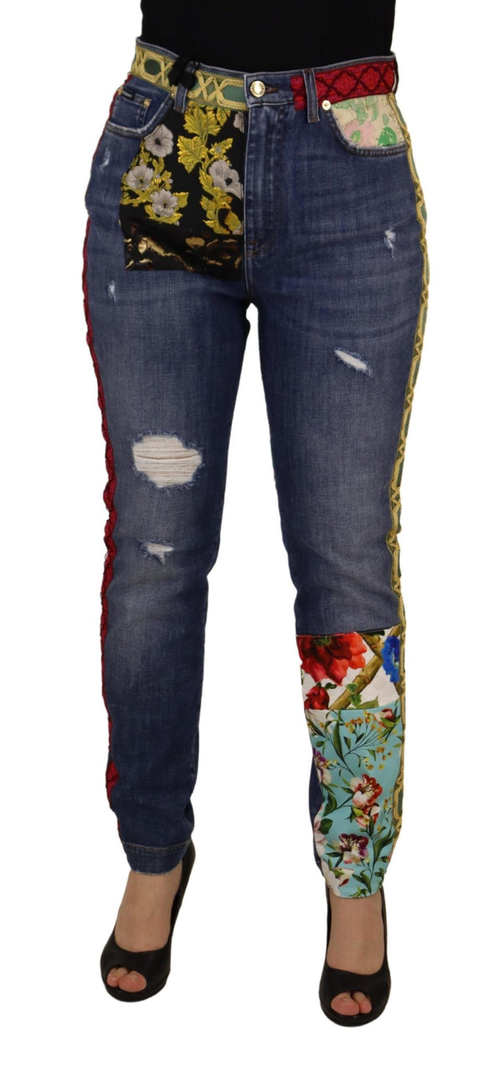 Jeans ajustados con patchwork de Dolce &amp;amp; Gabbana, sensación de cintura alta