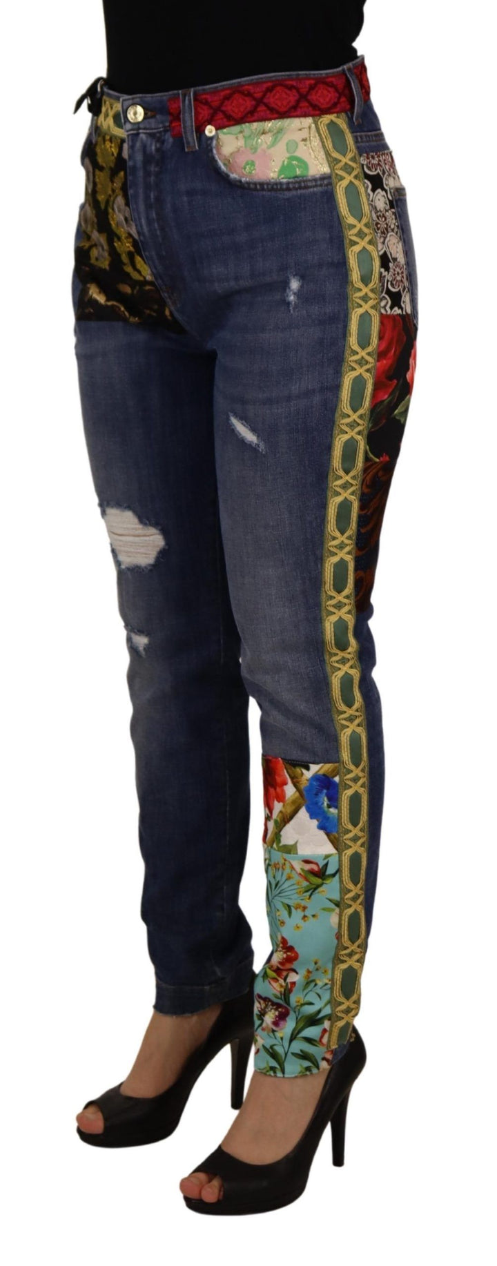 Jeans ajustados con patchwork de Dolce &amp;amp; Gabbana, sensación de cintura alta
