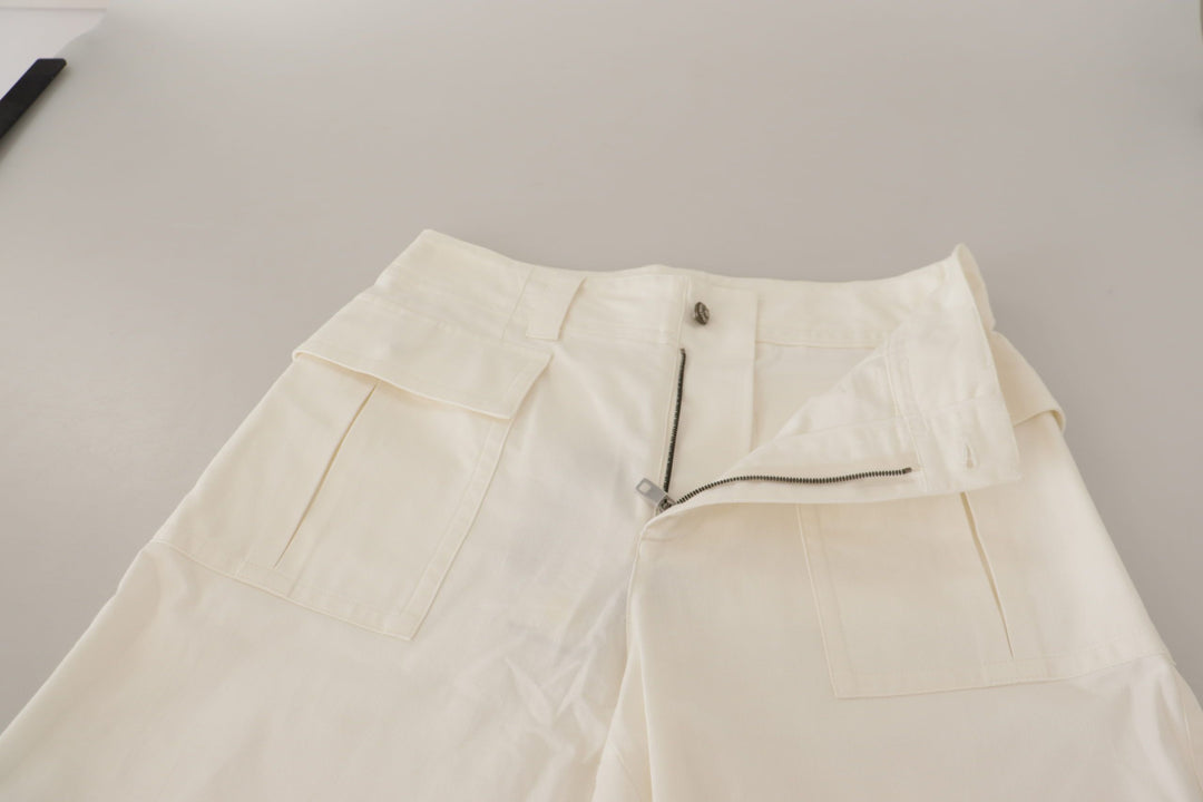 Pantalon fuselé taille haute blanc élégant Dolce &amp;amp; Gabbana