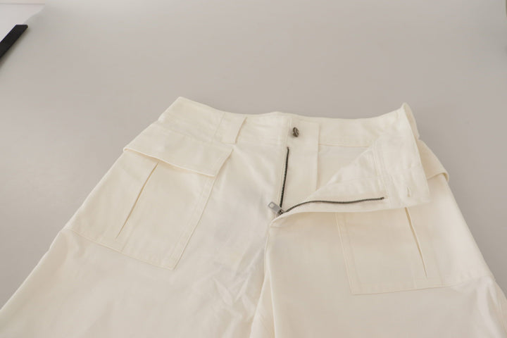 Pantalon fuselé taille haute blanc élégant Dolce &amp;amp; Gabbana