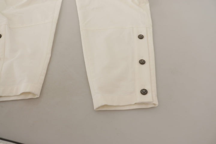 Pantalon fuselé taille haute blanc élégant Dolce &amp;amp; Gabbana