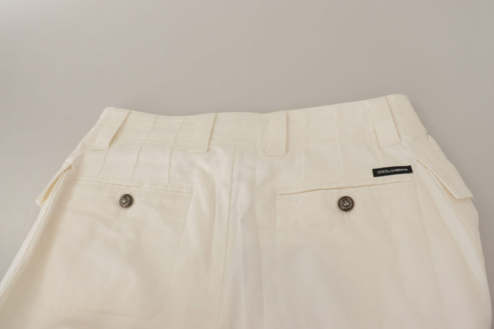 Pantalon fuselé taille haute blanc élégant Dolce &amp;amp; Gabbana