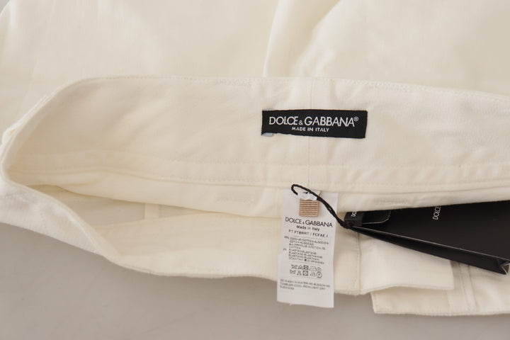 Pantalon fuselé taille haute blanc élégant Dolce &amp;amp; Gabbana
