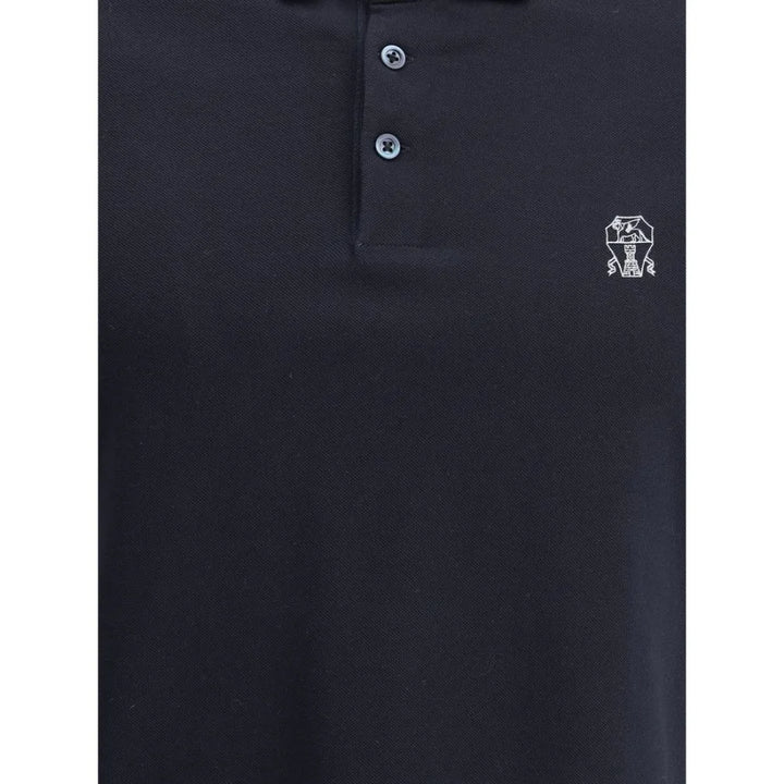 Brunello Cucinelli Blue Cotton Polo Shirt
