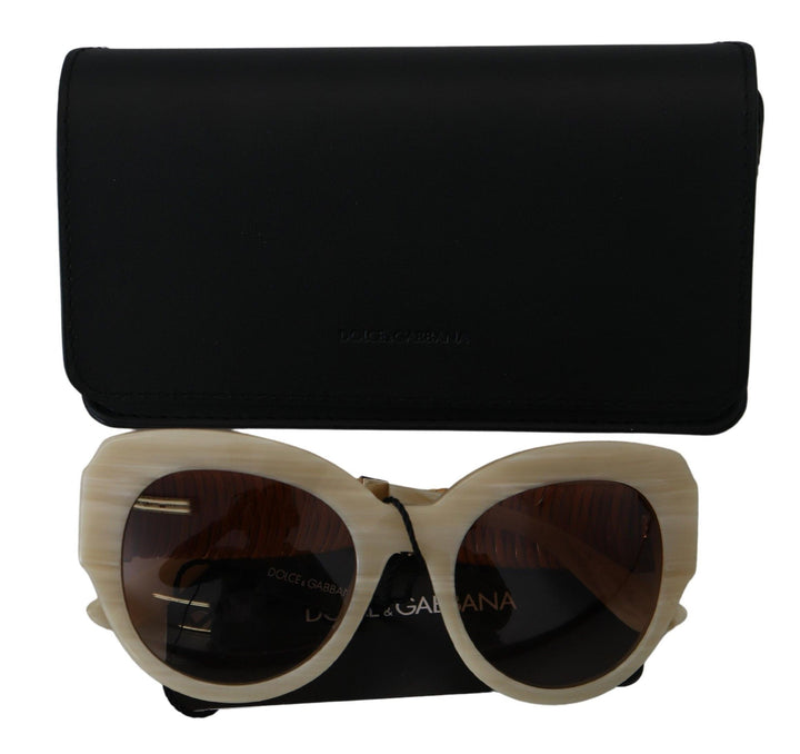 Dolce &amp; Gabbana Beige Acetate Full Rim Brown Lense DG4294 Sunglasses