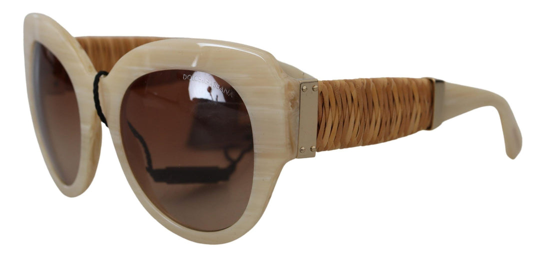 Dolce &amp; Gabbana Beige Acetate Full Rim Brown Lense DG4294 Sunglasses