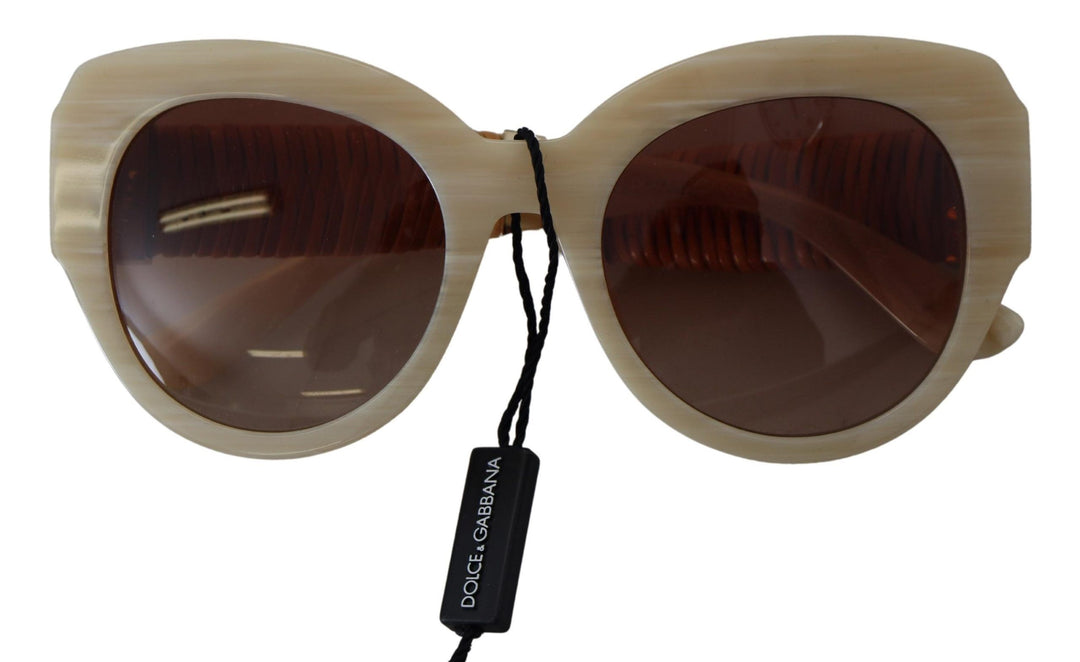 Dolce &amp; Gabbana Beige Acetate Full Rim Brown Lense DG4294 Sunglasses