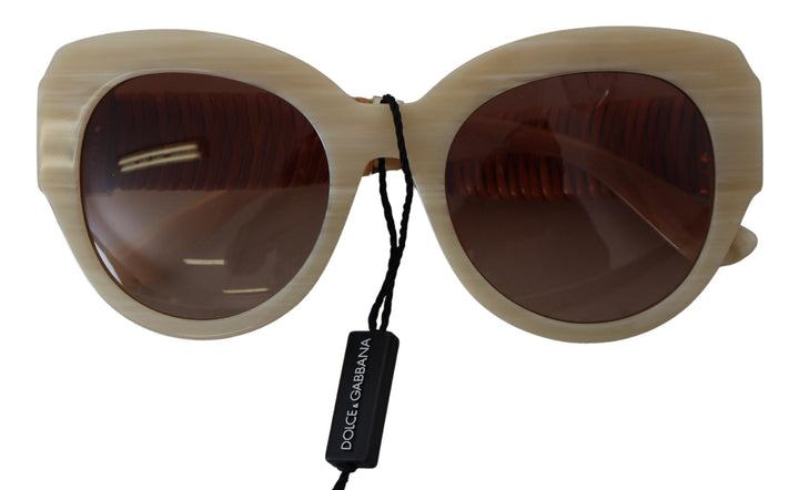 Dolce &amp; Gabbana Beige Acetate Full Rim Brown Lense DG4294 Sunglasses
