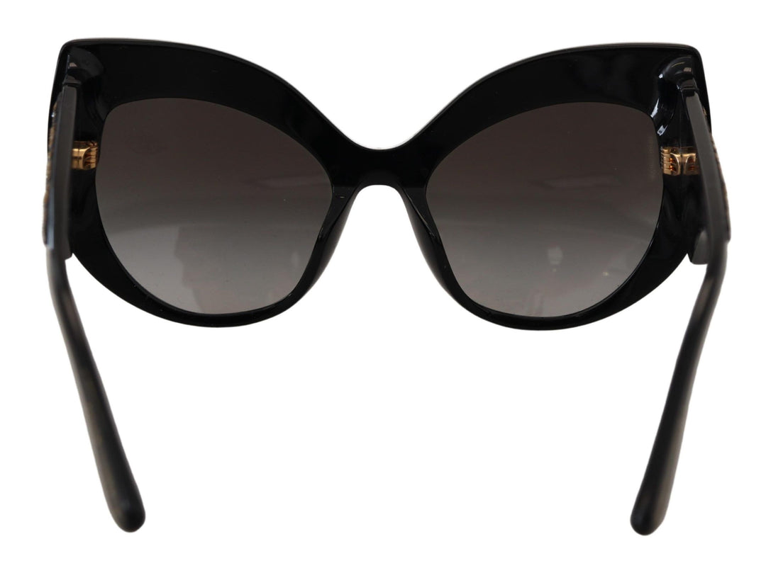 Dolce &amp; Gabbana Black Gold Sequin Butterfly Polarized DG4326 Sunglasses