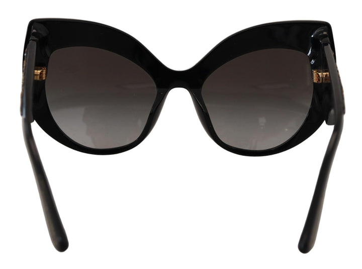 Dolce &amp; Gabbana Black Gold Sequin Butterfly Polarized DG4326 Sunglasses