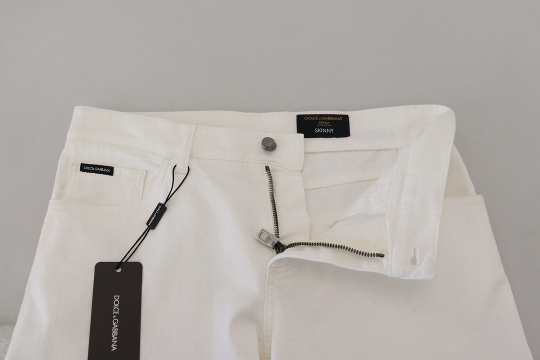 Jean skinny slim blanc élégant Dolce &amp; Gabbana