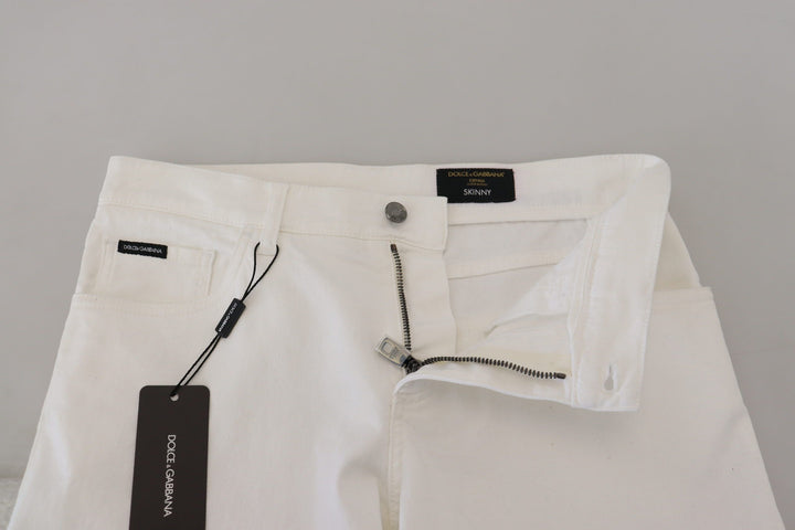 Jean skinny slim blanc élégant Dolce &amp; Gabbana