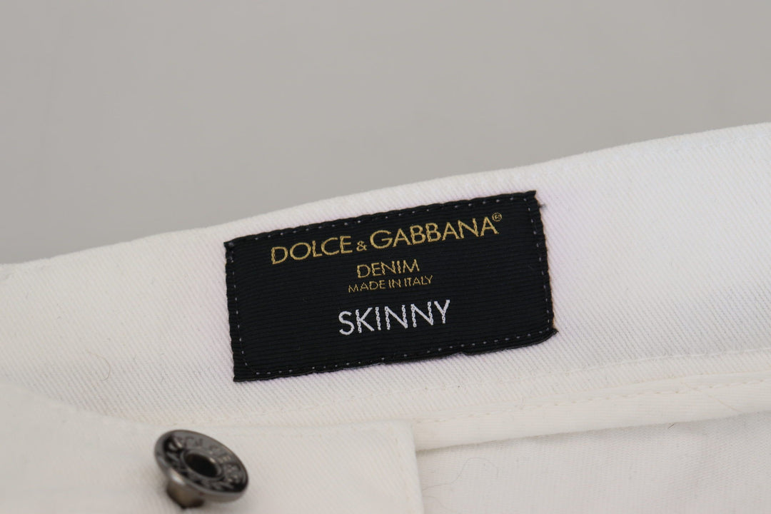Jean skinny slim blanc élégant Dolce &amp; Gabbana