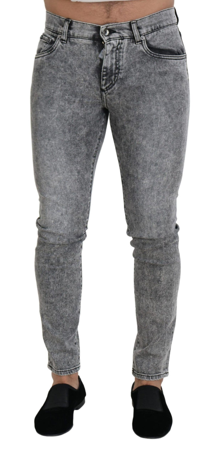 Dolce &amp; Gabbana Chic Slim Fit Denim Gris