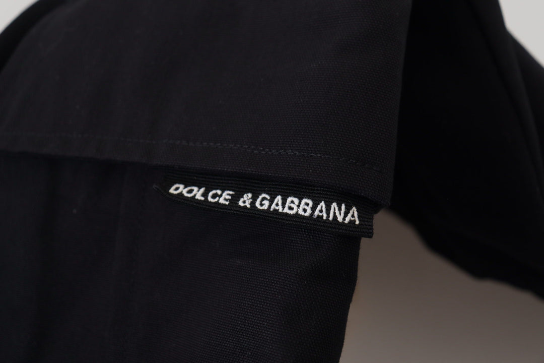 Dolce &amp; Gabbana Black Cotton Bermuda Cargo Shorts