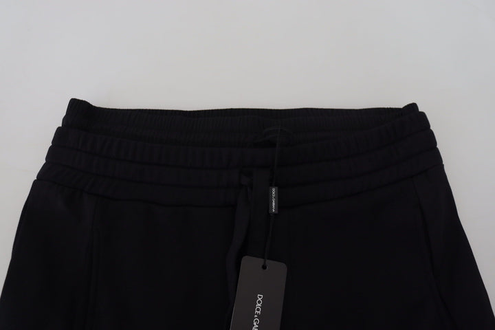 Dolce &amp; Gabbana Black Cotton Bermuda Cargo Shorts