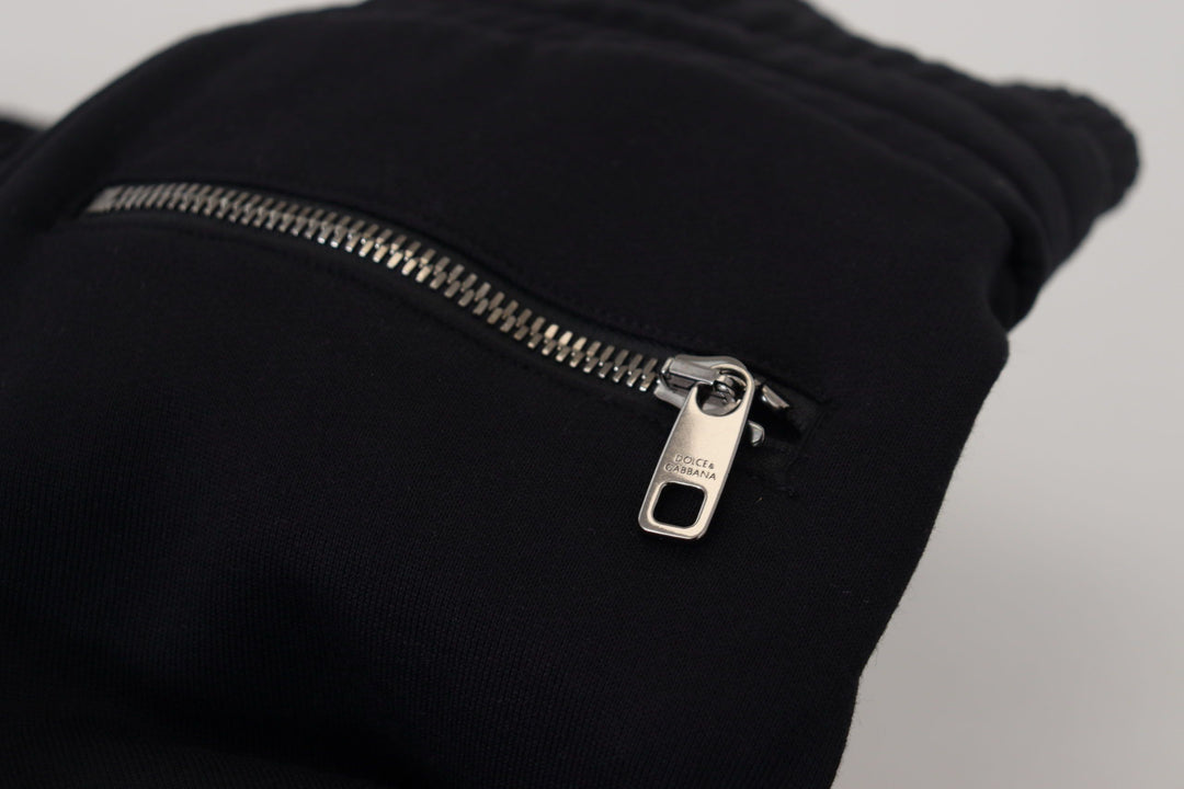 Dolce &amp; Gabbana Black Cotton Bermuda Cargo Shorts
