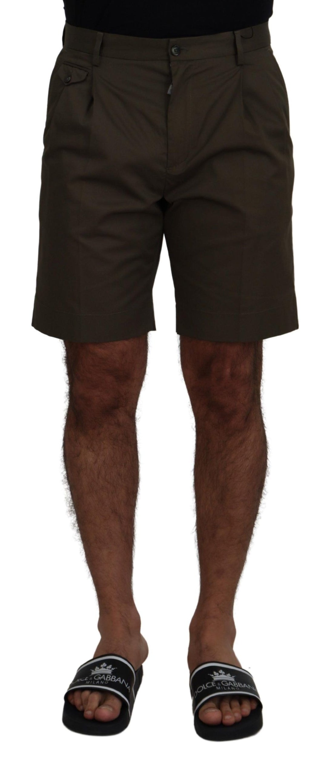 Dolce &amp; Gabbana Green Chinos Cotton Casual Shorts