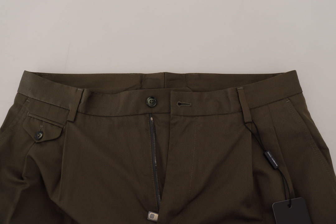 Dolce &amp; Gabbana Green Chinos Cotton Casual Shorts