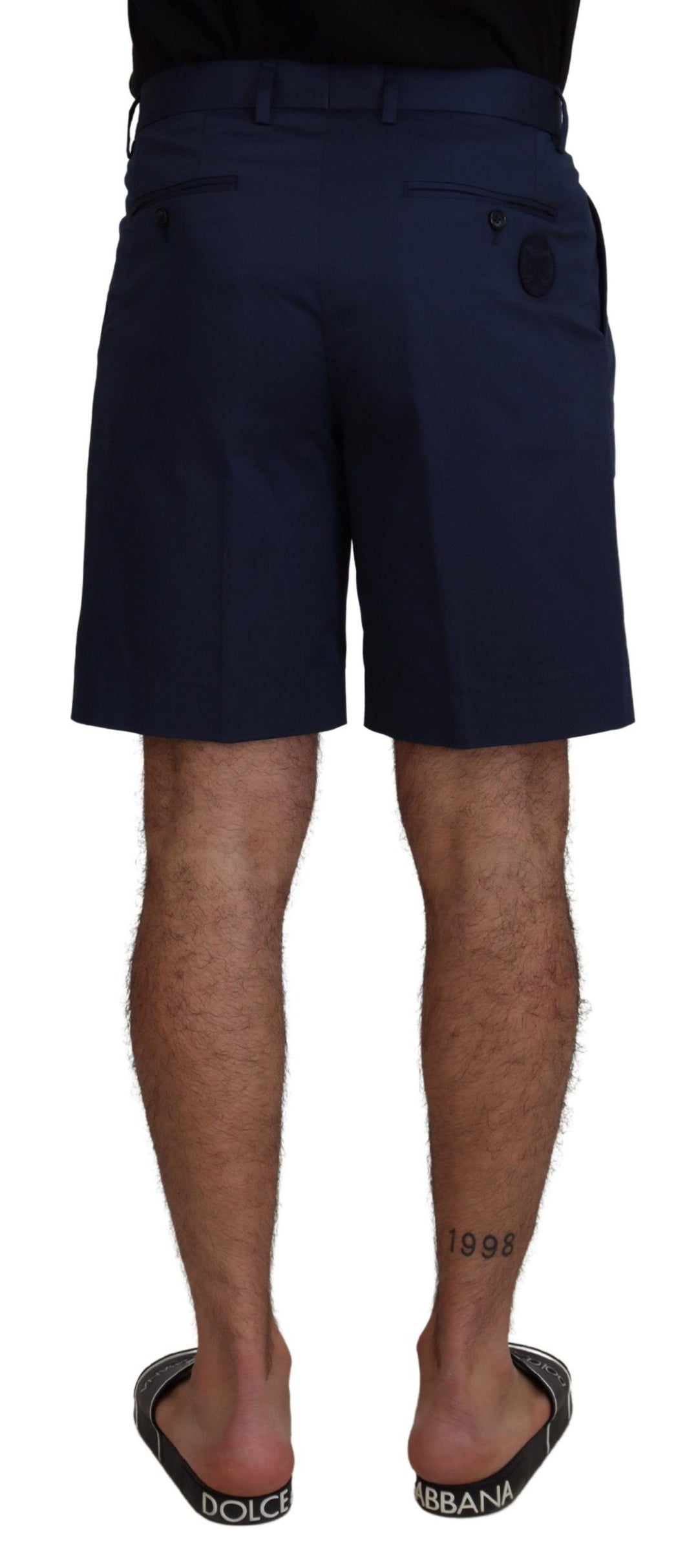 Pantalones cortos chinos azules de Dolce &amp;amp; Gabbana de corte regular de lujo