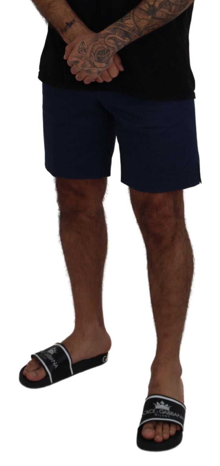 Pantalones cortos chinos azules de Dolce &amp;amp; Gabbana de corte regular de lujo