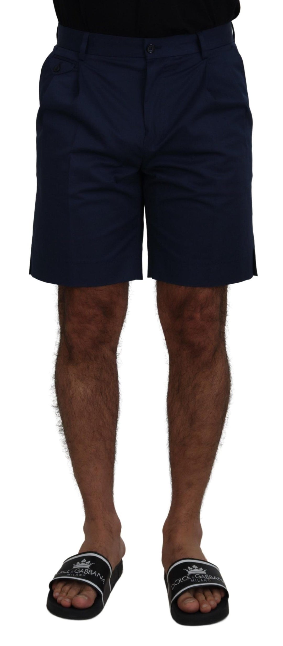 Pantalones cortos chinos azules de Dolce &amp;amp; Gabbana de corte regular de lujo