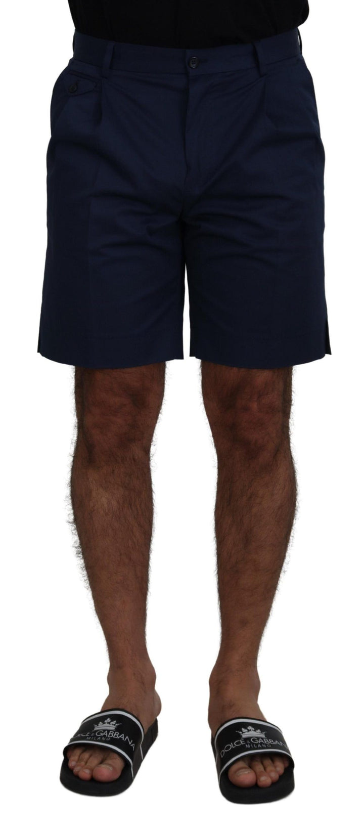 Pantalones cortos chinos azules de Dolce &amp;amp; Gabbana de corte regular de lujo