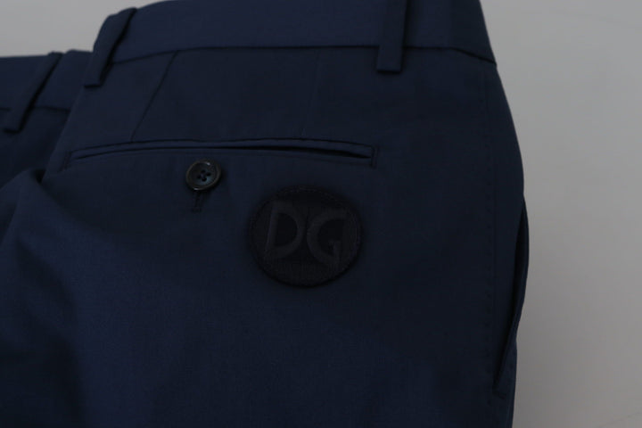 Pantalones cortos chinos azules de Dolce &amp;amp; Gabbana de corte regular de lujo