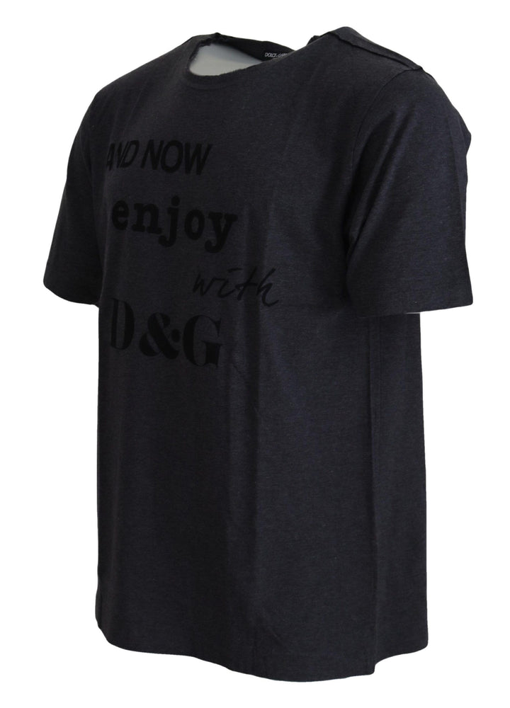 Dolce &amp; Gabbana Gray Crewneck Cotton Short Sleeve  T-shirt