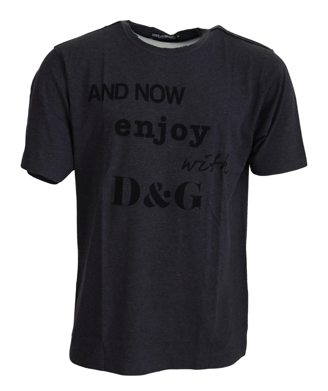 Dolce &amp; Gabbana Gray Crewneck Cotton Short Sleeve  T-shirt