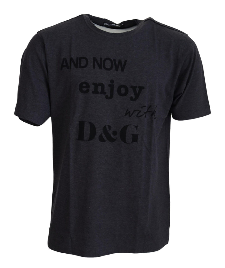Dolce &amp; Gabbana Gray Crewneck Cotton Short Sleeve  T-shirt