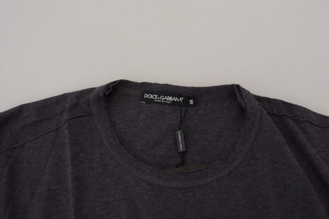 Dolce &amp; Gabbana Gray Crewneck Cotton Short Sleeve  T-shirt