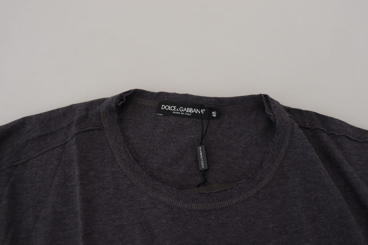 Dolce &amp; Gabbana Gray Crewneck Cotton Short Sleeve  T-shirt