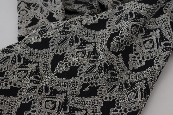 Dolce &amp; Gabbana Black Gray Jacquard Sheath Bodycon Dress