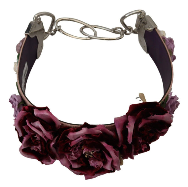 Dolce & Gabbana - Multicolor Floral Appliques Metal Shoulder Strap