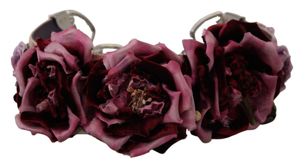 Dolce & Gabbana - Multicolor Floral Appliques Metal Shoulder Strap
