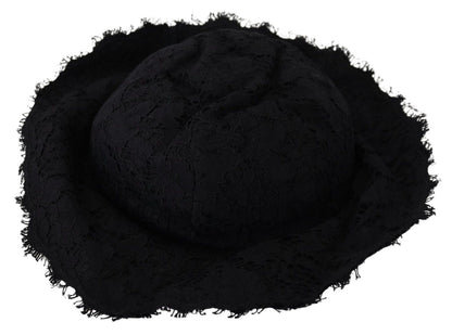 Dolce &amp; Gabbana Élégant chapeau de créateur noir prêt pour le soleil