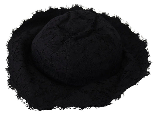 Dolce &amp; Gabbana Élégant chapeau de créateur noir prêt pour le soleil