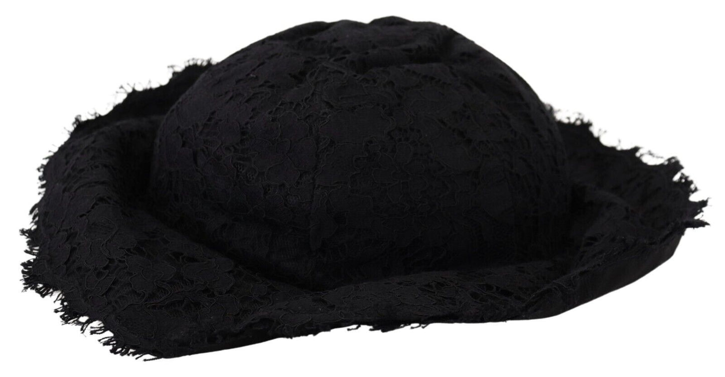 Dolce &amp; Gabbana Élégant chapeau de créateur noir prêt pour le soleil