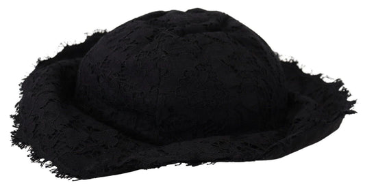 Dolce &amp; Gabbana Élégant chapeau de créateur noir prêt pour le soleil